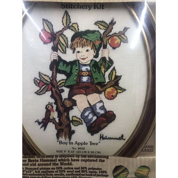 Hummel Stitchery Knitting Kit Yarn Included #8032 Boy in Apple Tree. Vintage - Picture 3 of 10